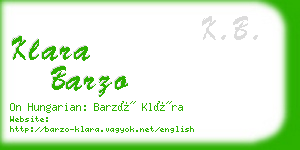 klara barzo business card